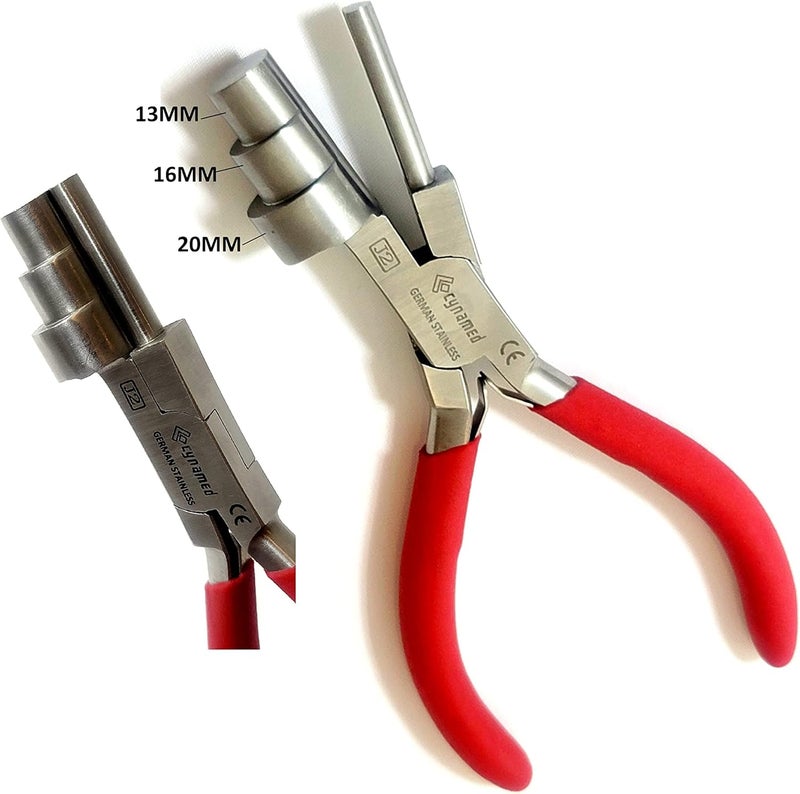 CYNAMED German Heavy Duty Bail Making Pliers,6 IN 1 Wire Looping Forming Pliers, BIG SIZE LOOPING PLIERS 13,16 & 20MM,SMALL LOOPING PLIER, 5, 7,10MM Anti Slip comfort grip handle - Image 2